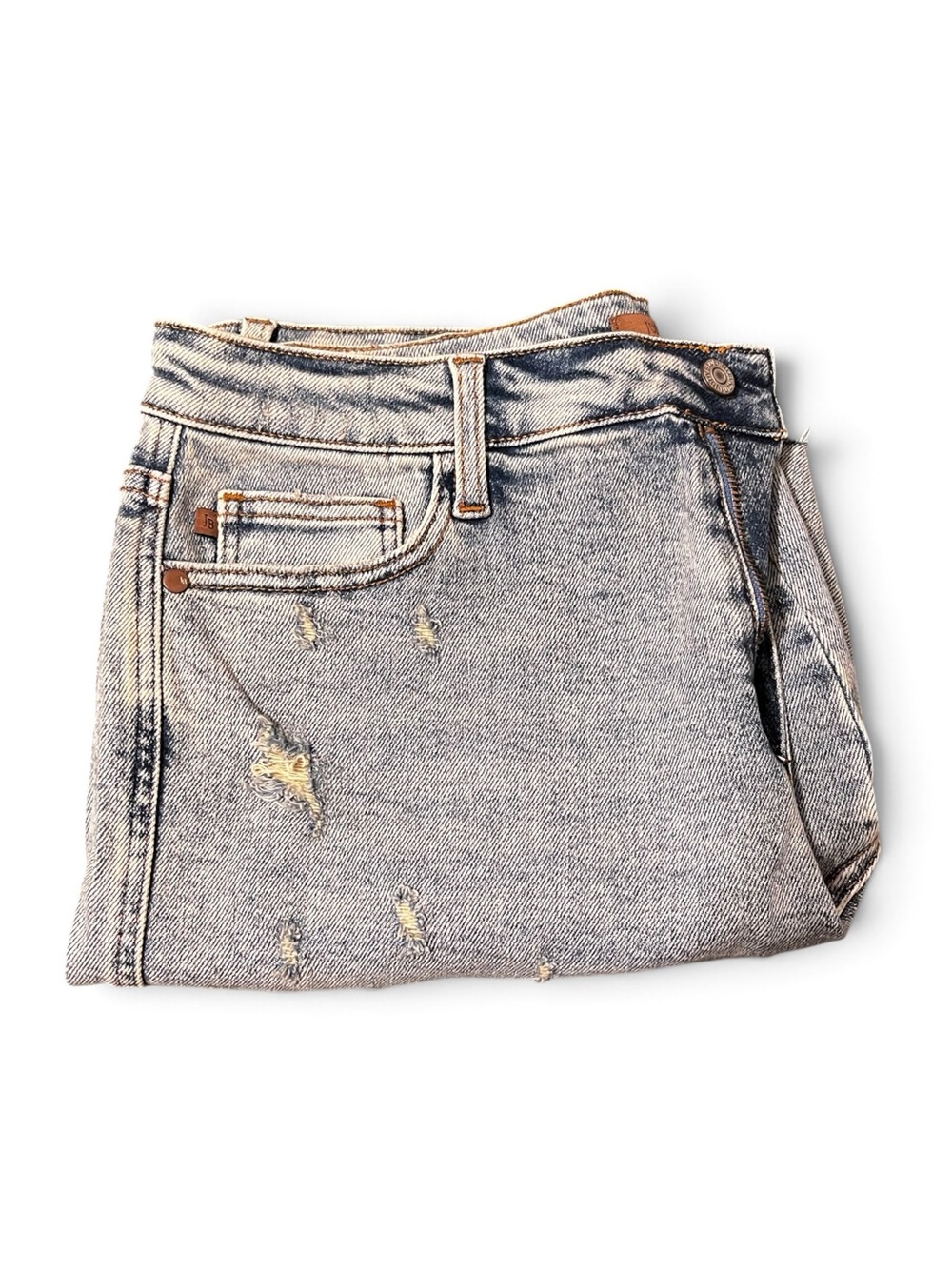 Judy Blue Light Wash Distressed High-Rise Jean shorts